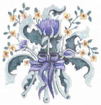 #150259 -- Thistle - Ribboned Bouquet