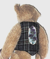 #150228 -- Bear With Thistle Tartan Vest (back view)