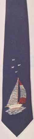 #451N Sailboat Necktie on navy