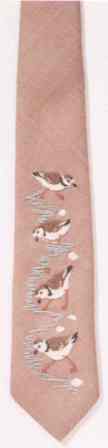 #453N Shore Birds Necktie on navy (shown on tan)