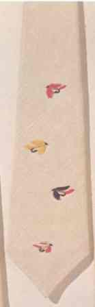 #458C Fishing Flies Necktie on cream